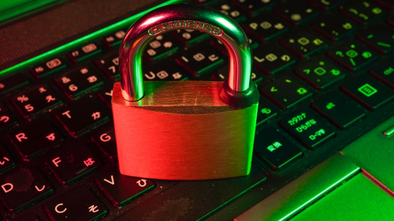 Security padlock on keyboard representing privacy protection